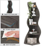Tribesigns Corner Shelf, Modern 5-Tier Wall Corner Bookshelf, Stylish Corner Small Bookcase Storage Rack Plant Stand