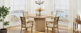 LITTLE TREE 47" Round Dining Table for 4, Farmhouse Kitchen Table