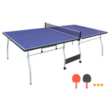 8*4.5ft Mid-Size Foldable Portable Ping Pong Table Set Indoor Use with Net