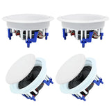 Herdio 5.25” 4PCS Flush Mount Bluetooth Ceiling Speaker System Max Power 600W Great For Humid Indoor