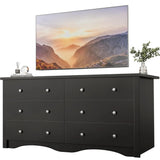 Black Dresser for Bedroom,6 Drawer Dressers, Storage Chest of Drawers