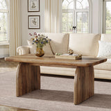 Tribesigns Farmhouse Rectangular Coffee Table, 47.24-Inch w/ Sturdy Base