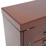 5 Tiers 4 Drawers Wooden Jewelry Box with Mirror for Necklace Earring