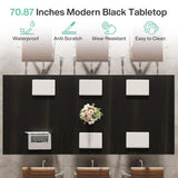70.86" Conference Table Metal Frame Rectangular Seminar Boardroom Office Meeting Room Desk