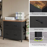 2 Drawer File Cabinet for Home Office 30.7Inch Lateral Office Cabinet for A4 and Letter Size Files Printer