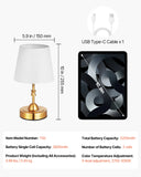 SucceBuy Cordless Table Lamp 5200mAh Built-in Rechargeable Battery Desk Lamp
