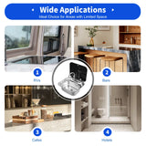 304 Stainless Steel RV Sink Kit Retractable Rotatable Faucet Tempered Glass Flip Lid Deep Basin Space-Saving
