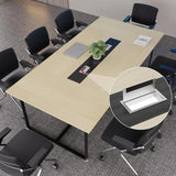 8FT Conference Table,94.4 L x 47.2 W x30.7 H Meeting Seminar Table with Grommet,Stability Enhancement,Large Conference Room
