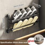 Bathroom Seamless Slip Simple Shoe Rack Wall-mounted Folding storage rack