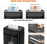 12-Sheet Cross Cut Shredder for Home Office, 5.5 Gal Pullout Bin