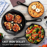 Cast Iron Skillet – Pre-Seasoned Non-Stick Frying Pan for Gas, Electric