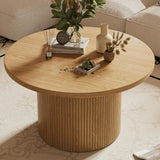 Round Coffee Table with Metal Frame, 35" Coffee Tables for Living Room