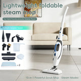 10-In-1 Multi-Surface Steam Mop w/ Detachable Handheld Steamer for Tiles
