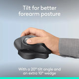 Wireless Ergonomic Trackball Mouse with USB-C Charging, Bluetooth, Encrypted Dongle, 6 Programmable Buttons for PC/Mac