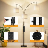 Three-color temperature dimmable three-head floor lamp, full of atmosphere, warm lighting for living room