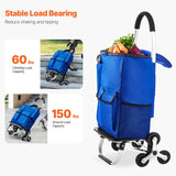 Stair Climbing Cart Foldable Shopping Cart 36L With 6 Wheels Storage Bag