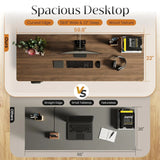 60" Fluted Home Office Desks with Storage, Modern Executive Desk Computer Desk