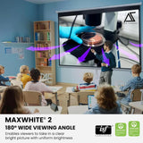 110 Inch Manual Pull Down Projector Screen, 16:9 Retractable with Auto-Lock