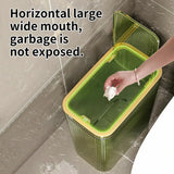 2.6 Gallon Clear Trash Can with Press Top Lid for Bathroom, Bedroom, Office