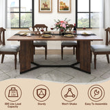 71In Large Rectangular White Dining Table for 4 5 6 8 10 People, Family Dinner Table