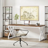 Tribesigns 63" Large Industrial Executive Desk with Extra Thickened Tabletop & Metal Frame