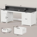 63 Modern Executive Desk with Drawer and Monitor Stand, Home Office Desk