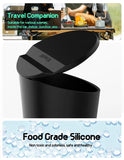 Car Trash Can with Lid, Fits Auto Home Office, Small Cup Holder Door Pocket Garbage Bin
