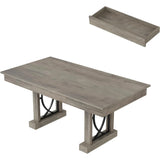 71 inch Wood Elegant Dining Table Heat-Resistant Supporting 500 lbs Dual Large Storage
