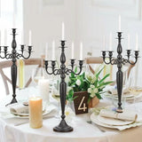 5 Arms Black 28.54 inch Tall Candlestick Holders for Party