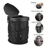 Foldable Car Trash Bin With Lid, Spill-Proof Oxford Cloth Garbage Container