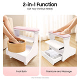 Pedicure Stool Foot Foot Bath Stool with 4 Wheels Foot Rest Pedicure Manicure Funiture