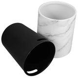 Marble Design Small Trash Can, Plastic Round Trash Can Bathroom Wastebasket Garbage Can Office