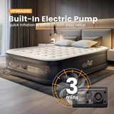 Queen Air Mattress with Built-in Pump, 18" Raised Blow Up Bed, 800 lbs Max