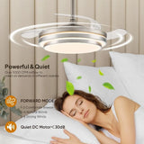 48 Inch Fandelier Ceiling Fan with Light Retractable Ceiling Fan with Lights