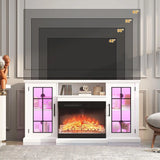 59"/75" Farmhouse Electric Fireplace TV Stand 12 Color 3D Realistic Flame