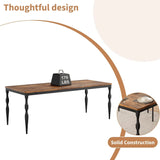 Rectangular Dining Table for 6, Farmhouse Kitchen Table, 2 m Long Wooden Dining Room Table