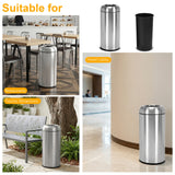 16 Gallon Commercial Big Garbage Bin with Detachable Lid Round Outdoor Trash Bin Wear Resist for Home/Office/Restaurant/Restroom
