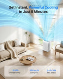 12,000 BTU 4-in-1  42dB AC with Auto Swing, Dehumidifier, Cools 550 Sq.Ft,