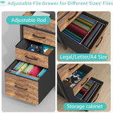 Computer Desk with Fabric File Drawers Cabinet 47 Inch Reversible Home Office Desks