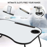 Portable Lap Desk for Bed - Foldable Adjustable Height Laptop Stand