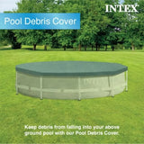 Outdoor round swimming pool set with metal frame, silver color, rust-resistant