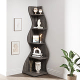 Tribesigns Corner Shelf, Modern 5-Tier Wall Corner Bookshelf, Stylish