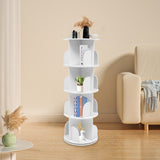 4 Tier Rotating Bookshelf 360° Spinning Display Rack with Wheels