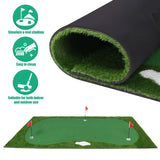 Golf Putting Training Mat 3 Flag Practice Putting Green Mat Movable
