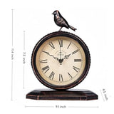 8-Inch Antique Mantel Clocks for Living Room, Retro Table Metal Silent