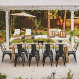 Classic Stackable Metal Dining Chair Set of 4, Indoor-Outdoor Bistro