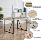 Dining Table Set for 4, Modern 55'' Wood Dinette Table Set for 4 with Fabric Dining Chairs,Table