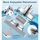 Dual Filtered Rain Shower Head Combo High Pressure 10 Modes Handheld Shower Head Built
