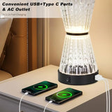Modern Table Lamps for Living Room 26"with 2 Textured LED Night Light