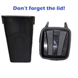 45 Gallon Wheeled Heavy Duty Plastic Garbage Can with Attached Lid for Outdoor Indoor Use, Black,